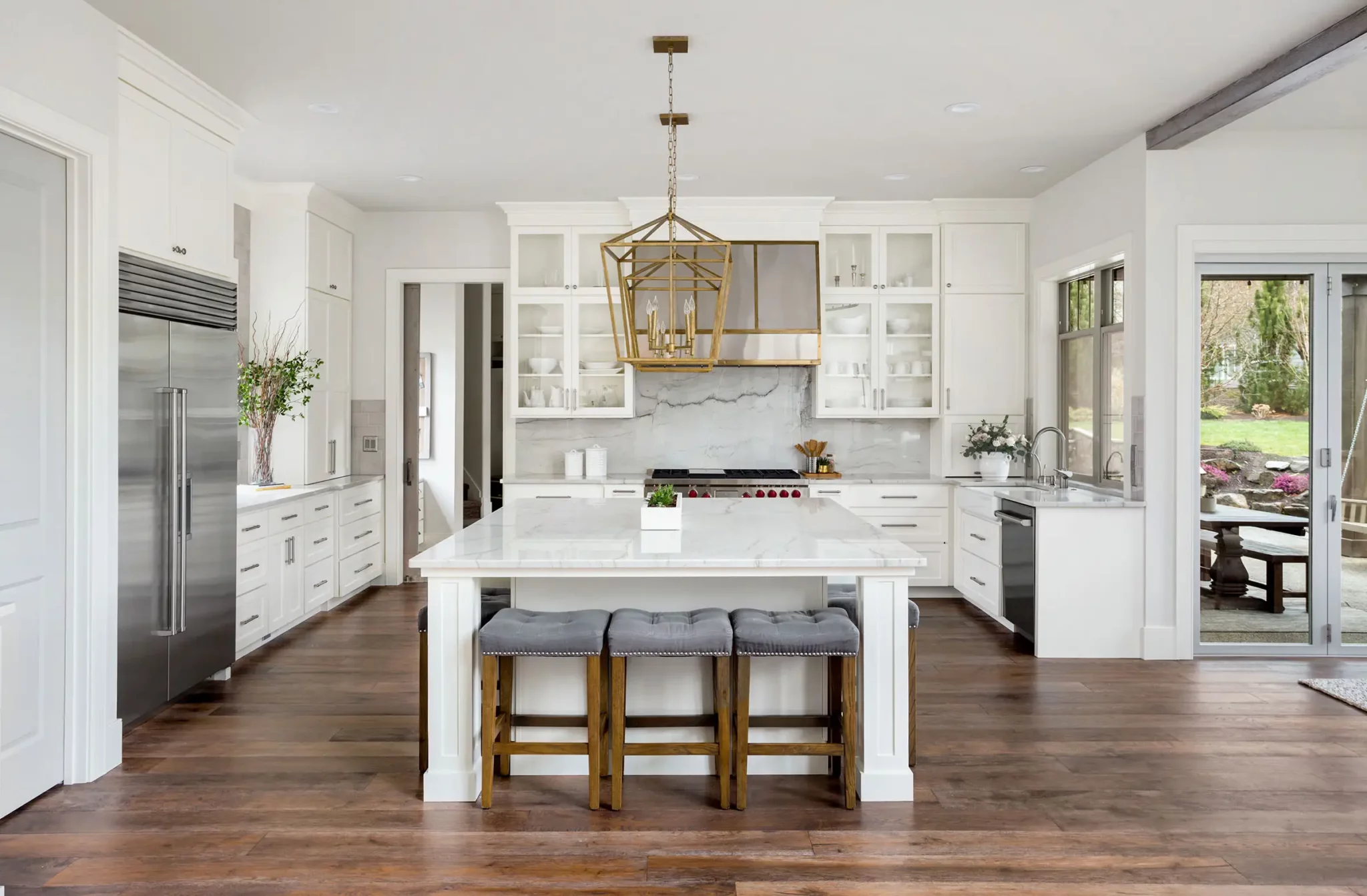 White Kitchen In New Luxury Home Scaled